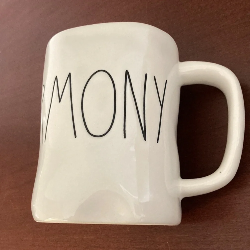 Rae Dunn 16 oz “HARMONY” mug.